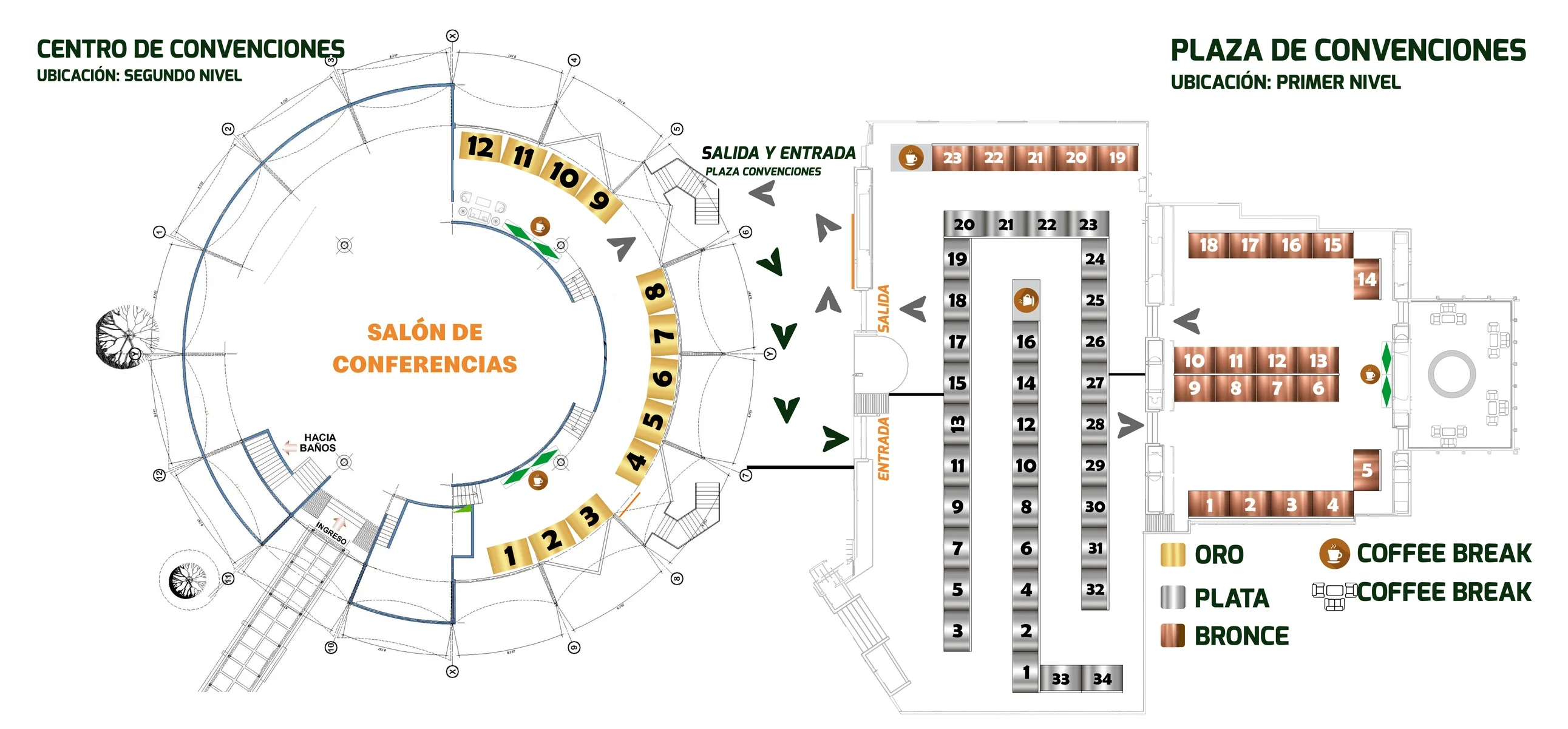 Mapa interactivo de estands para patrocinadores