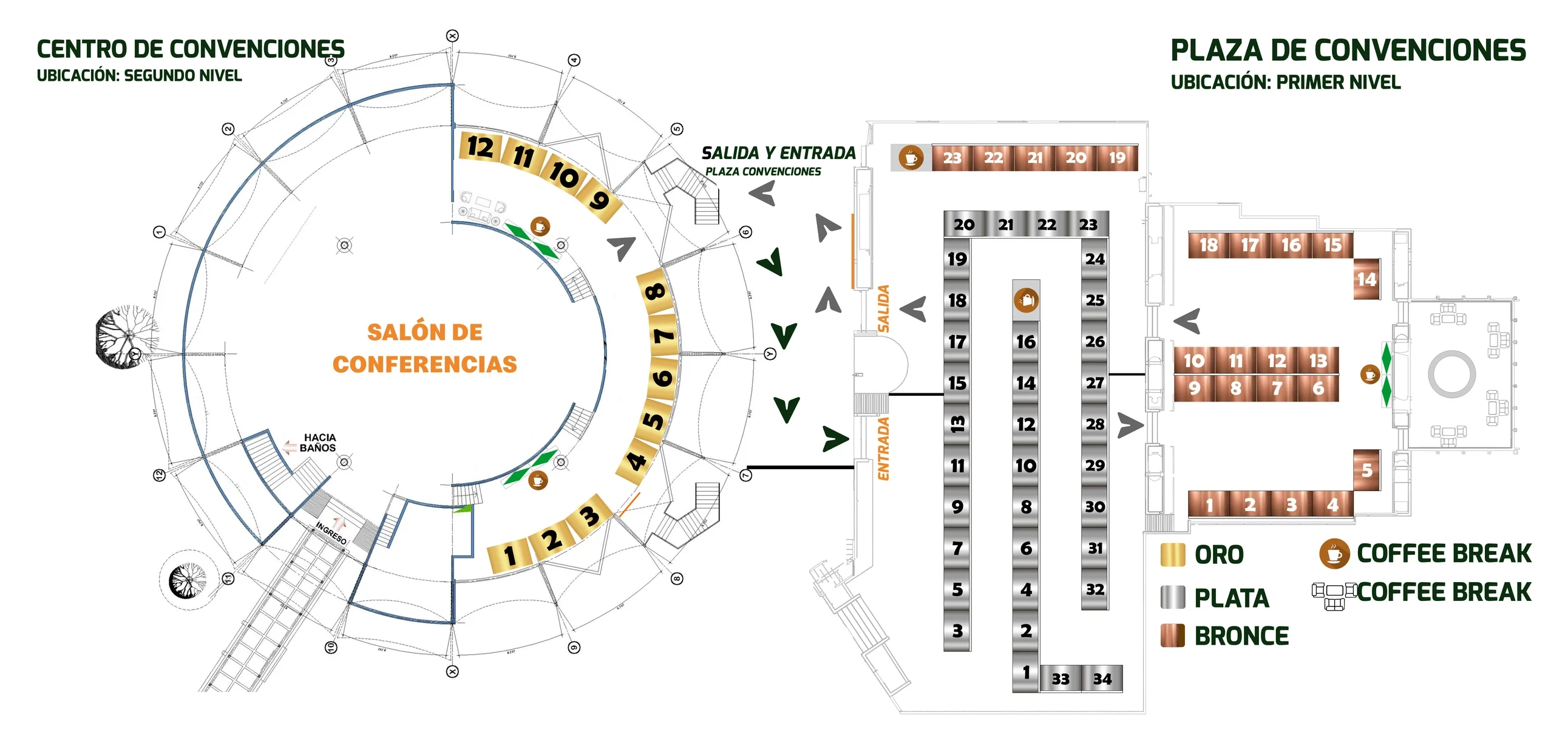 Mapa interactivo de estands para patrocinadores